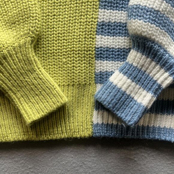 Cinq a Sept Tous Les Jours Sweater Womens Small Blue Green Indie V Neck‎ Grunge - Picture 10 of 11